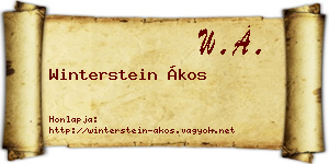 Winterstein Ákos névjegykártya
